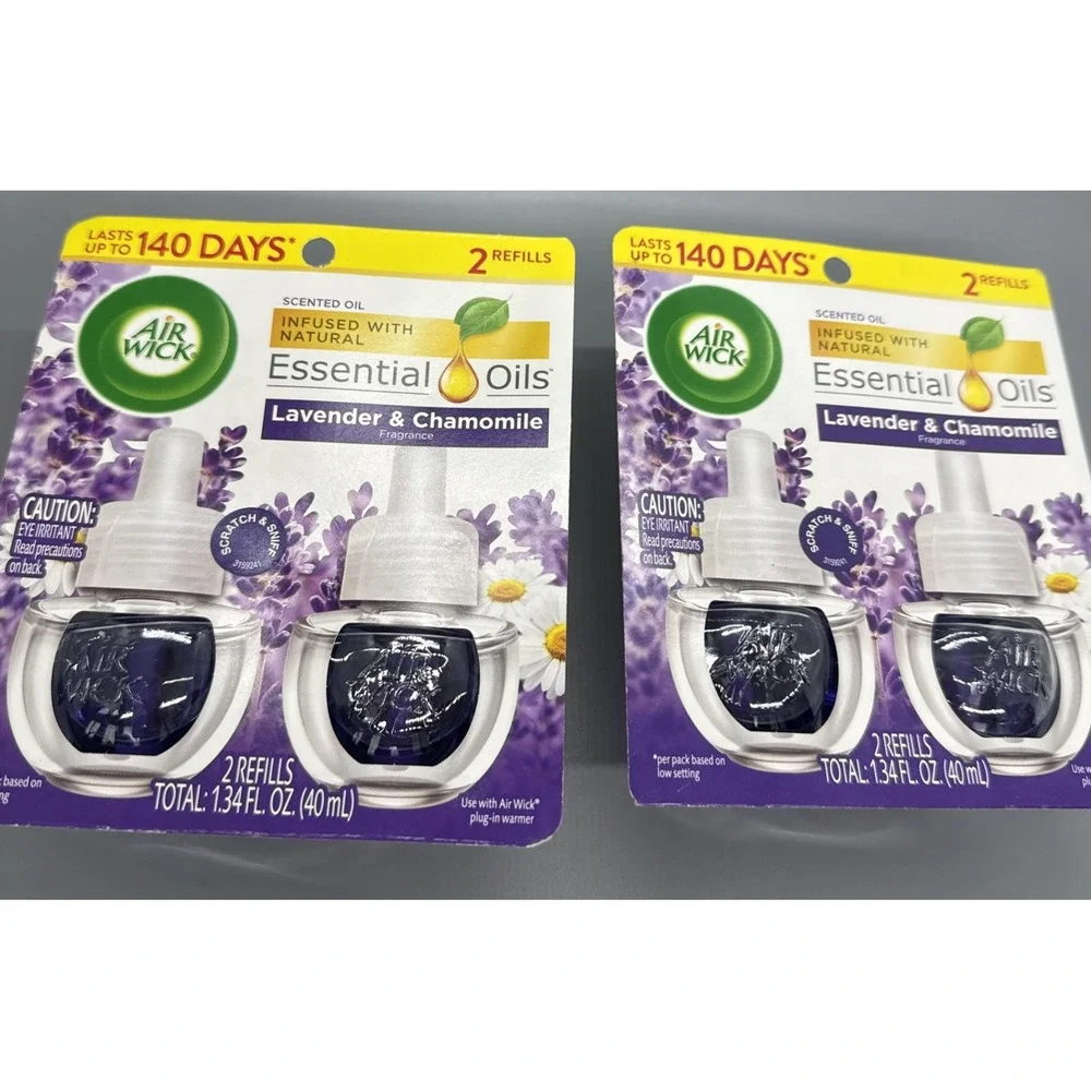 Air Wick Plug in Scented Oil Refill, Lavender & Chamomile Essential Oils 2 Pack